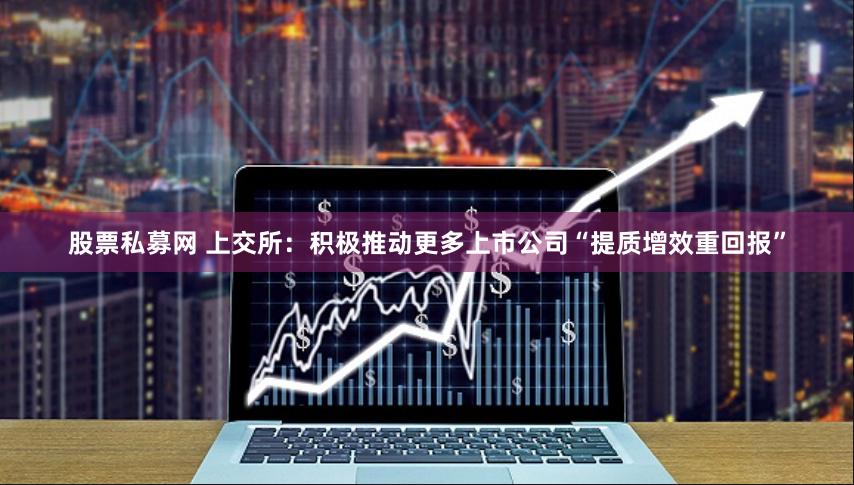 股票私募网 上交所：积极推动更多上市公司“提质增效重回报”